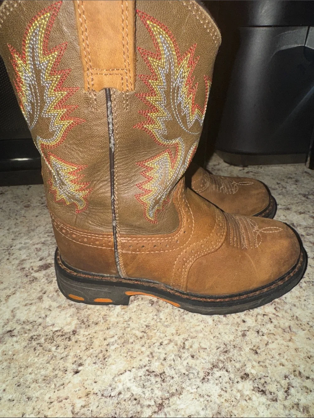 Ariat Brown Kids Western Embroidered Pull-On Boots